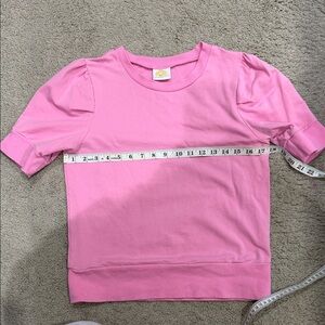The Yellow Lamb pink puff sleeve top